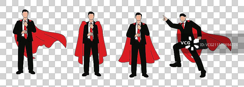 披着红色超级英雄斗篷的商人图片素材