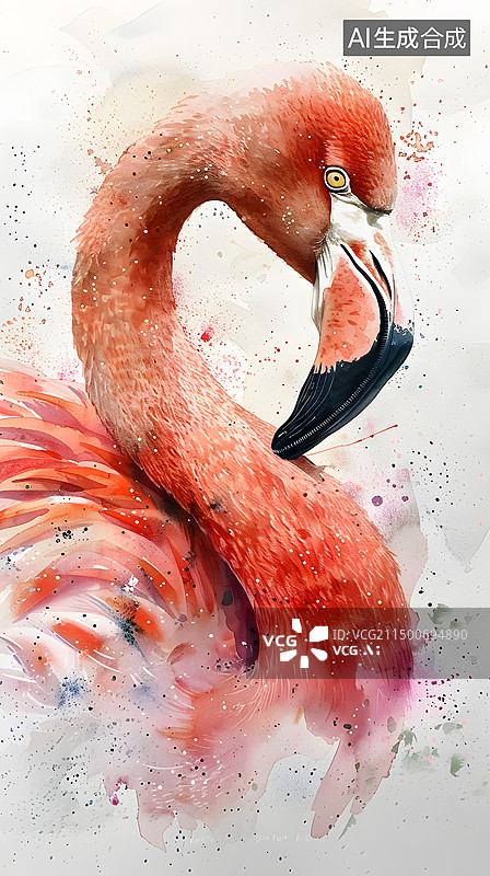 【AI数字艺术】火烈鸟背景图片素材