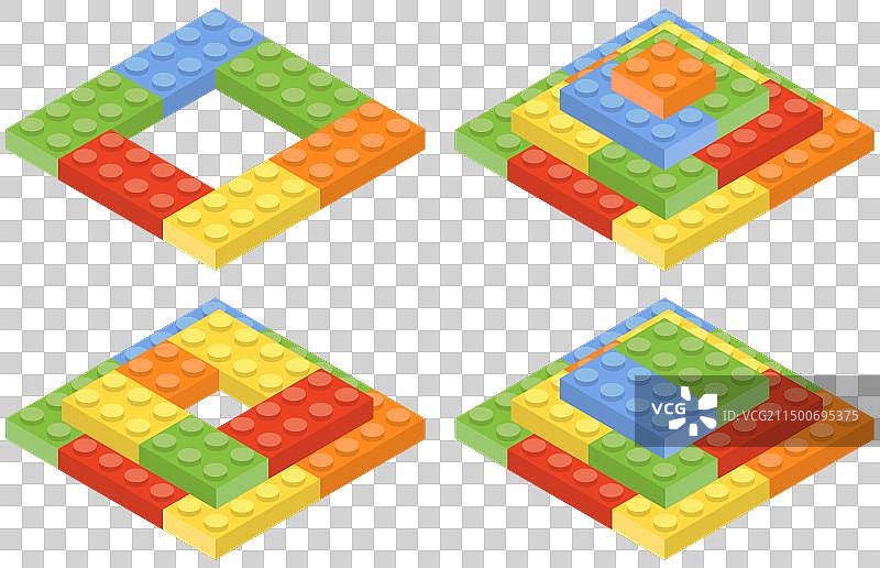 彩色积木玩具套装图片素材