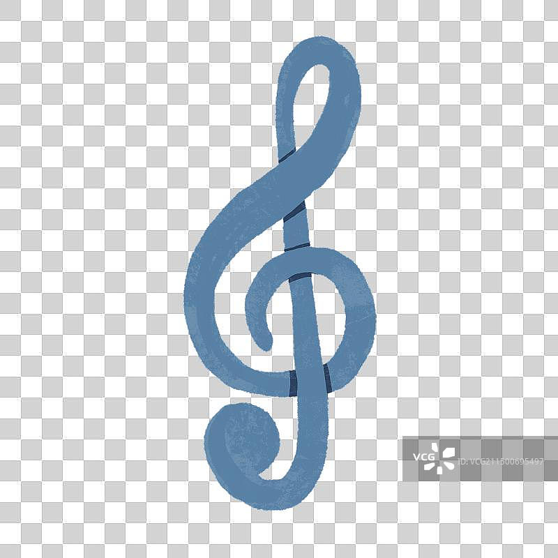 手绘音符高音谱号图片素材