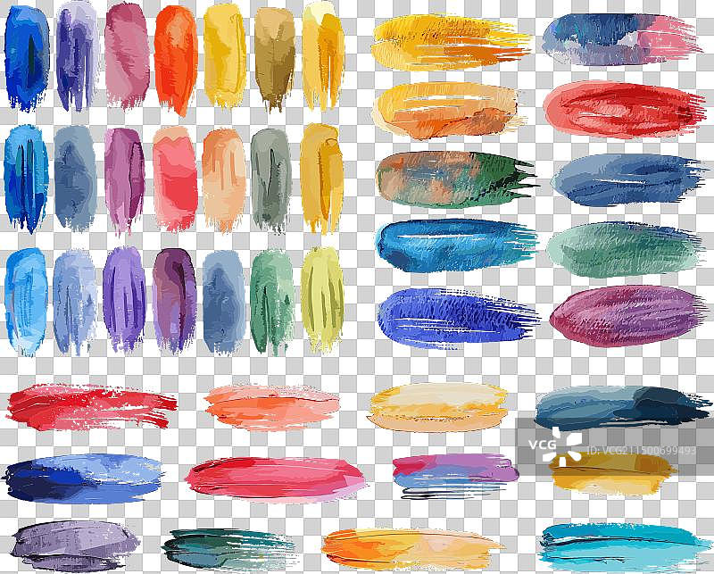 彩色笔刷描边水彩颜料墨水描边图片素材