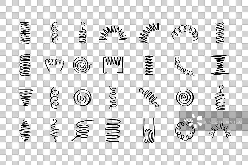手绘金属螺旋线圈图片素材