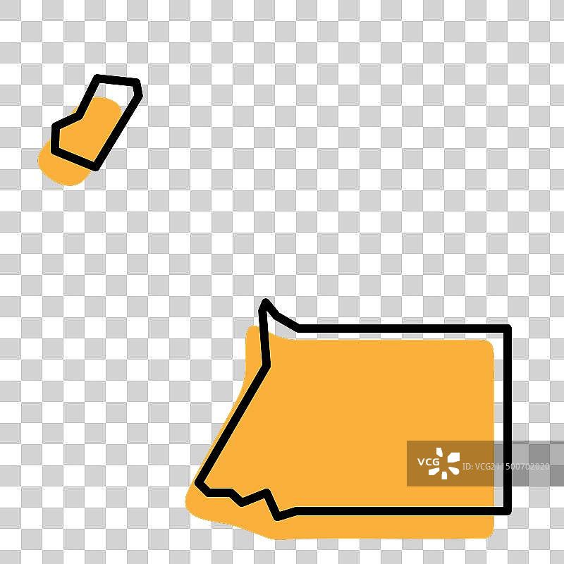 赤道几内亚简化地图图片素材