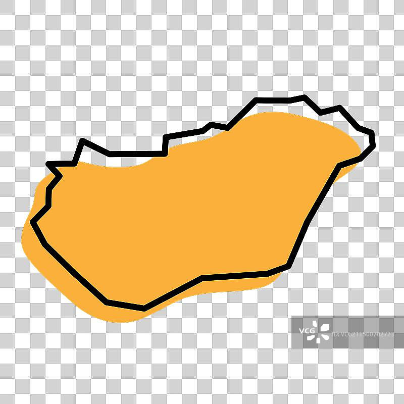 匈牙利简化地图图片素材