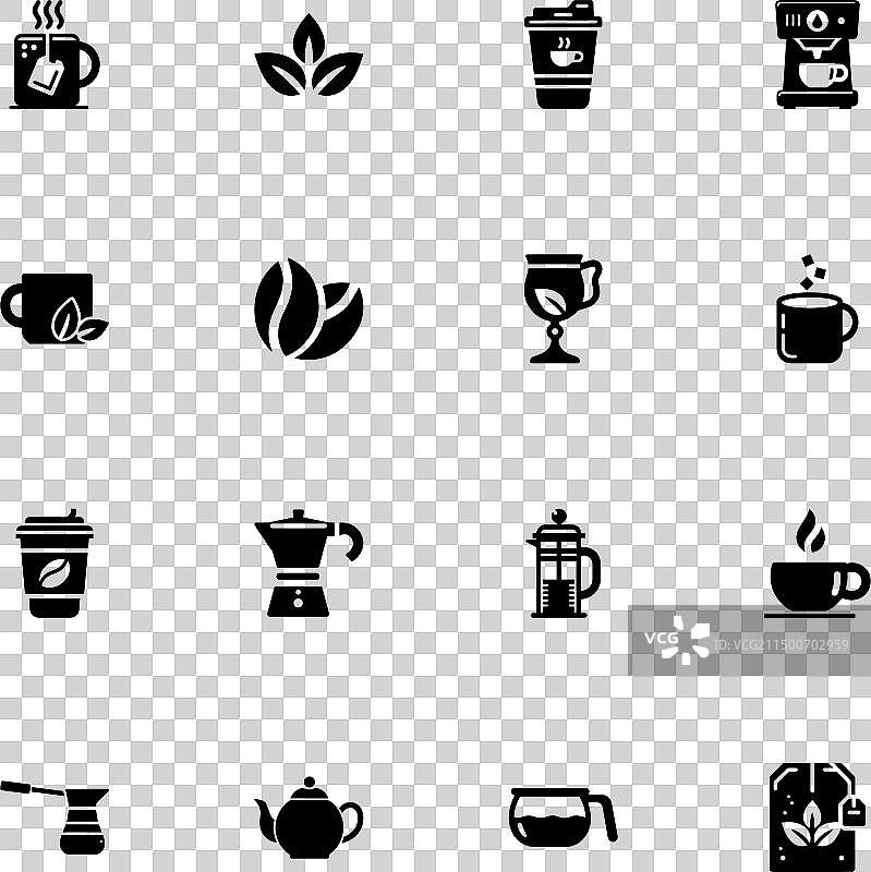 茶和咖啡图标 - 可扩展到任何尺寸 - 可更改图片素材