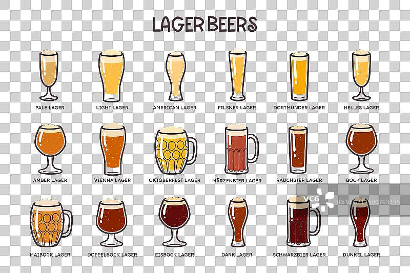 拉格啤酒图标集图片素材