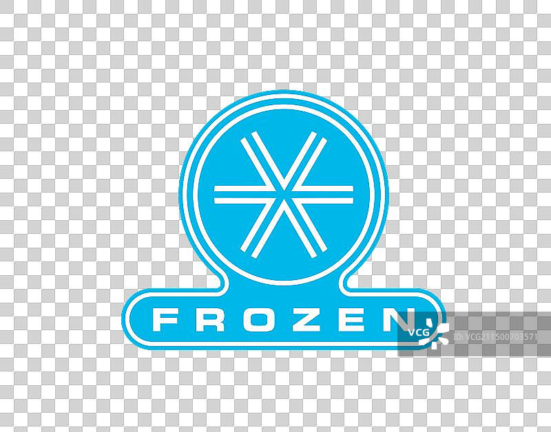 冷冻食品图标冰雪水晶标签图片素材
