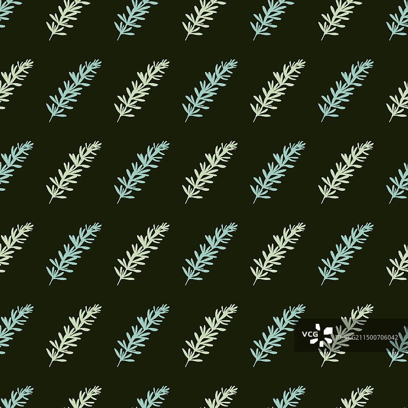 新鲜迷迭香树叶枝条无缝图案图片素材