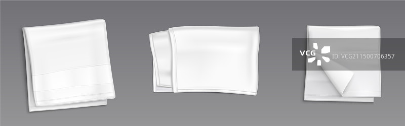 白色折叠手帕或厨房用巾样机图片素材