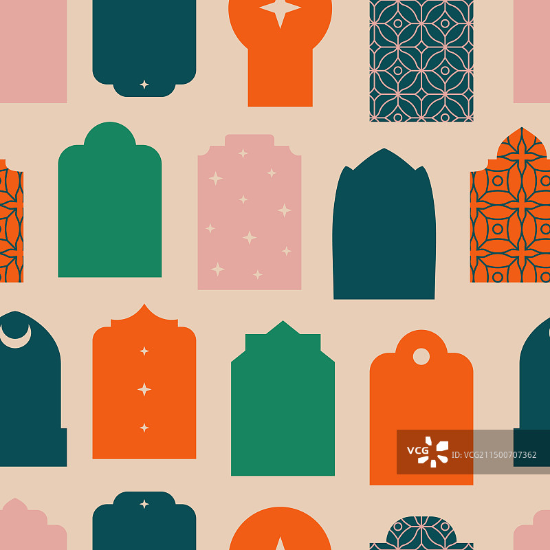 现代明亮伊斯兰风格拱门图片素材