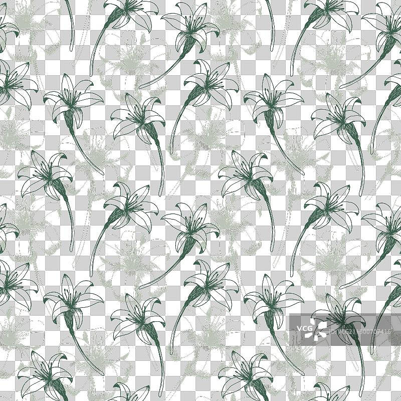 萱草花无缝图案图片素材