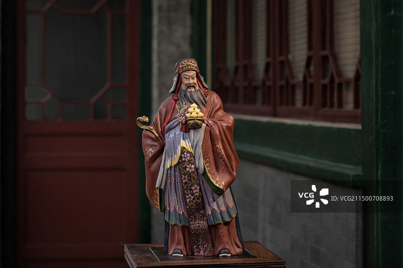 天津民间手作泥人张福星泥塑图片素材