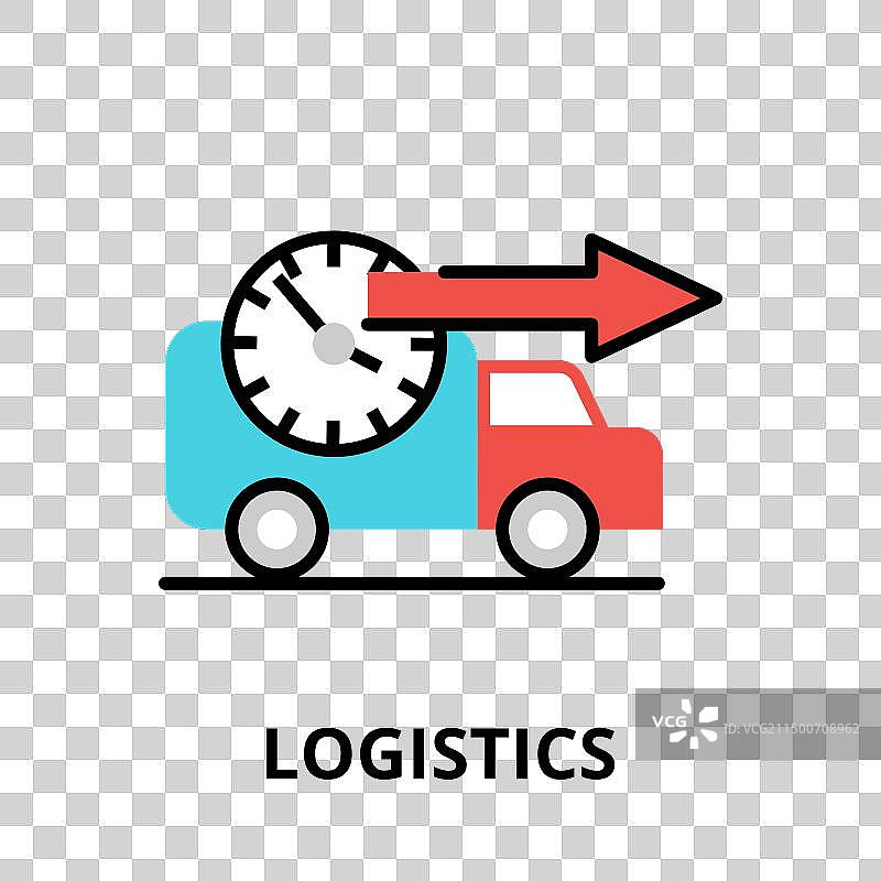 现代扁平细线条物流图标概念图片素材