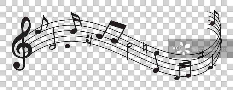 扁平风格乐谱音符符号设计图片素材