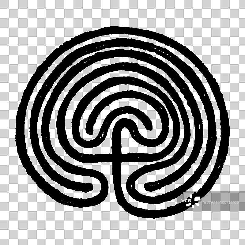 克里特岛传统迷宫线条符号图片素材