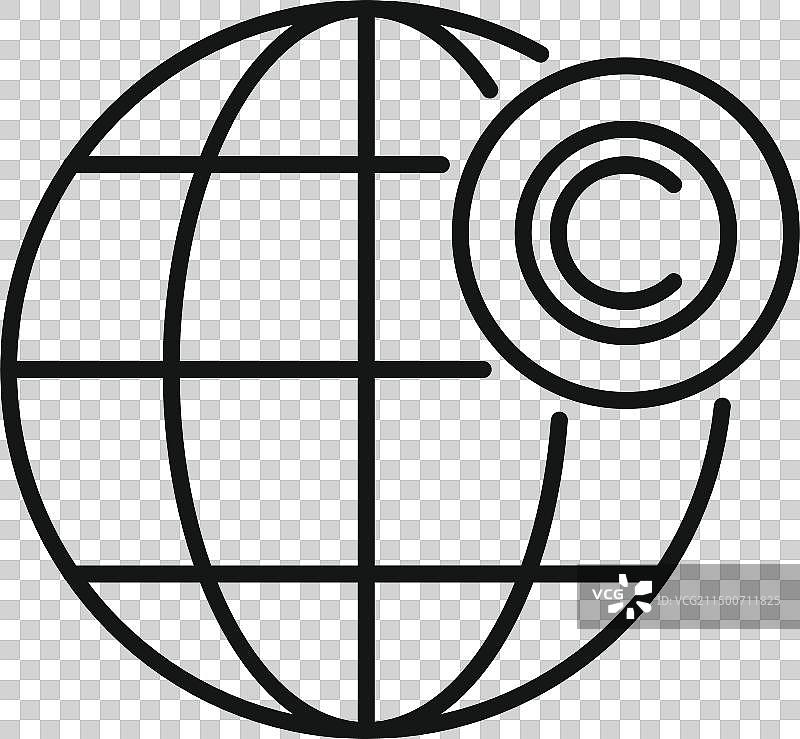 全球版权法图标轮廓品牌图片素材