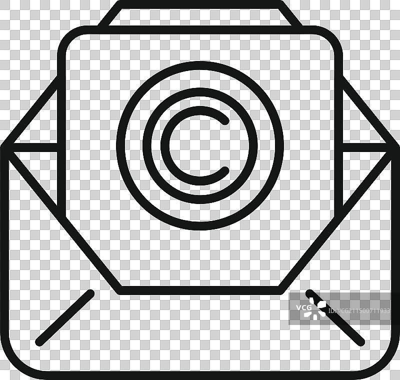 版权邮件税收图标轮廓图片素材