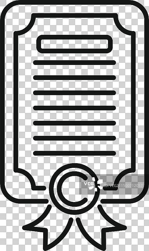 版权法证书图标轮廓图片素材