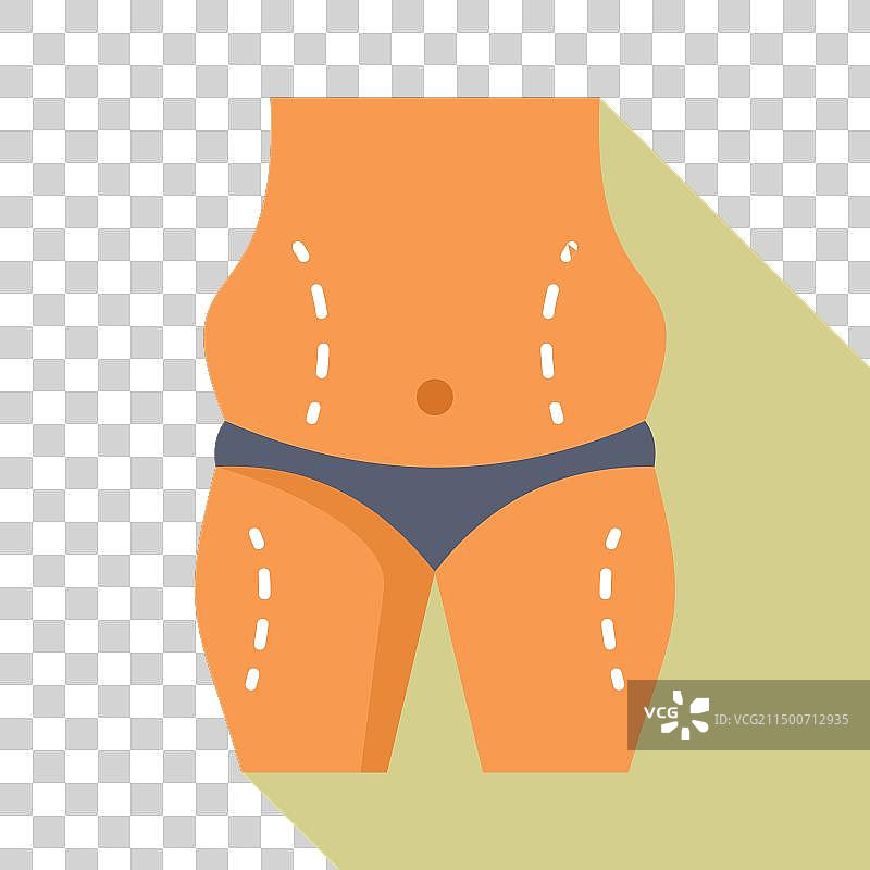 吸脂手术扁平图标图片素材