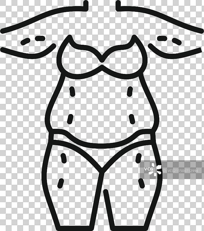 女性身体吸脂图标轮廓损失图片素材