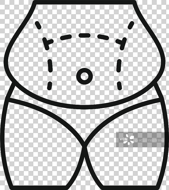 抽脂手术美容图标轮廓图片素材