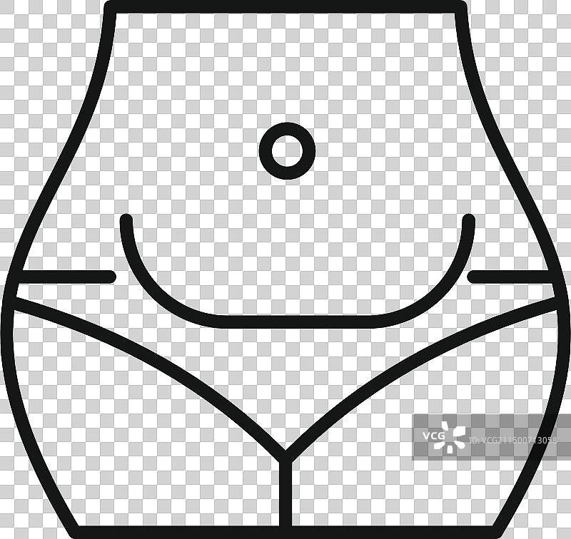 腹部抽脂轮廓图标图片素材