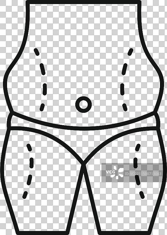 抽脂塑身手术图标轮廓图片素材