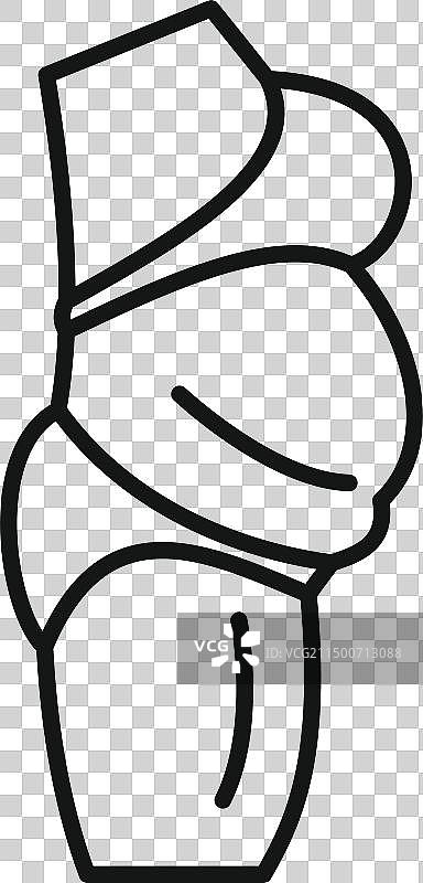 腹部抽脂轮廓图标图片素材