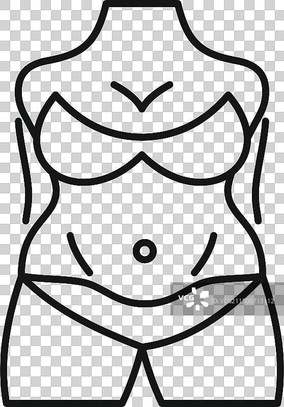 医疗吸脂治疗轮廓图标图片素材