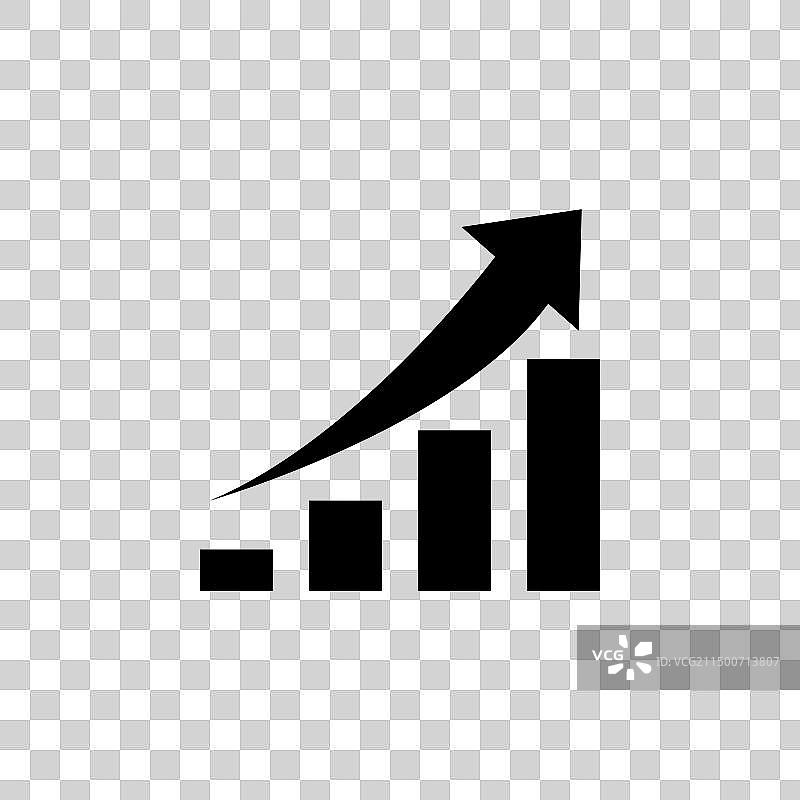 增长的利润图表箭头扁平图标图片素材