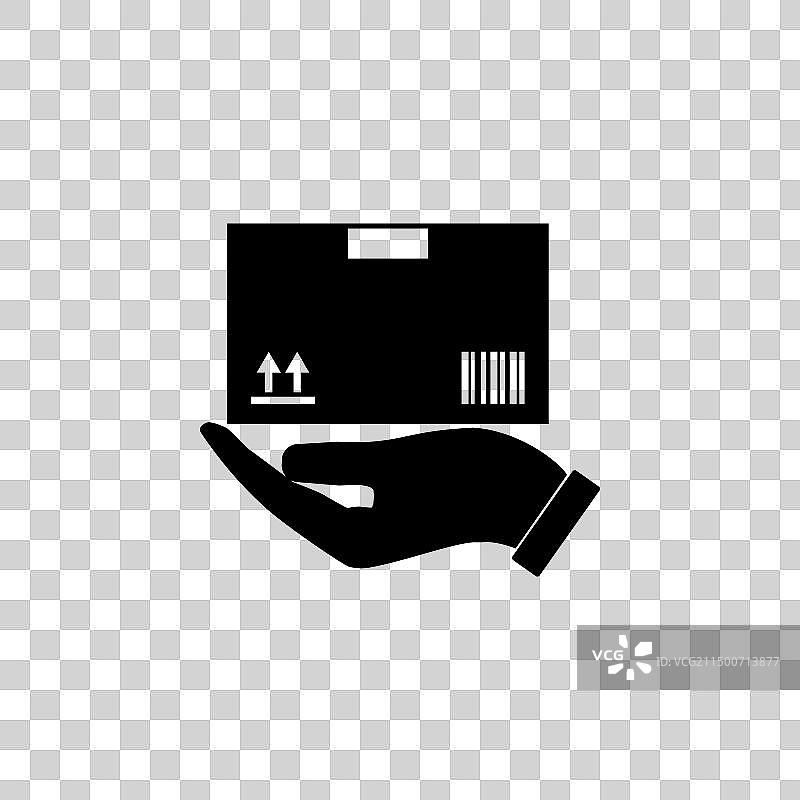 手和包裹送货上门扁平图标图片素材