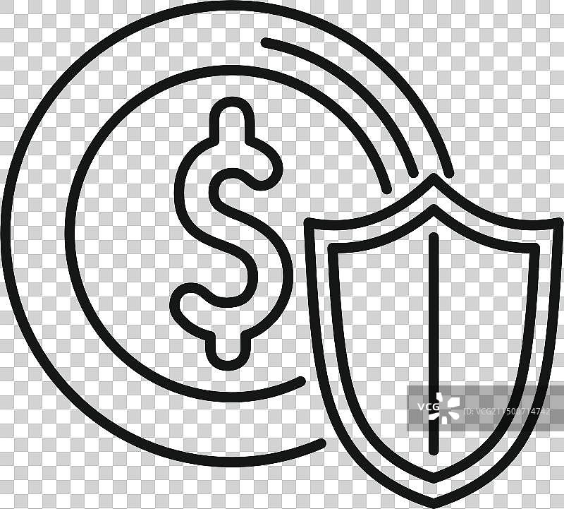 有担保的抵押货币图标轮廓税图片素材