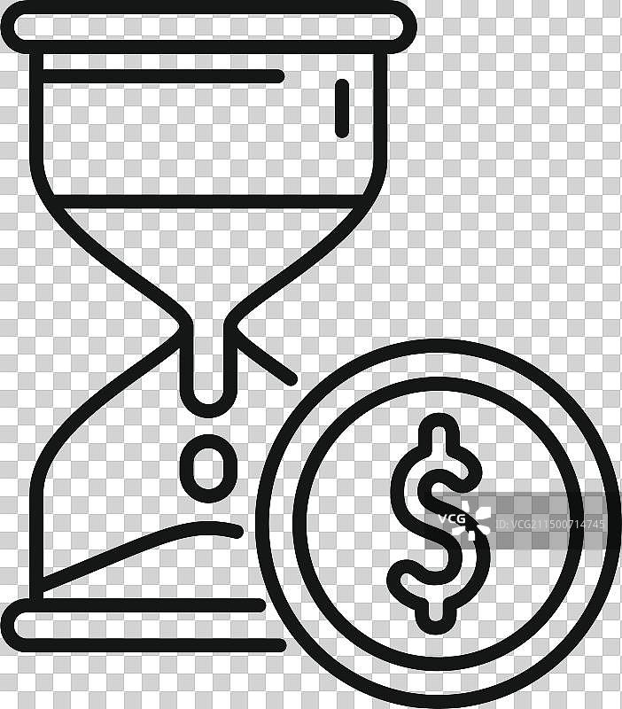 金融抵押沙漏轮廓图标图片素材