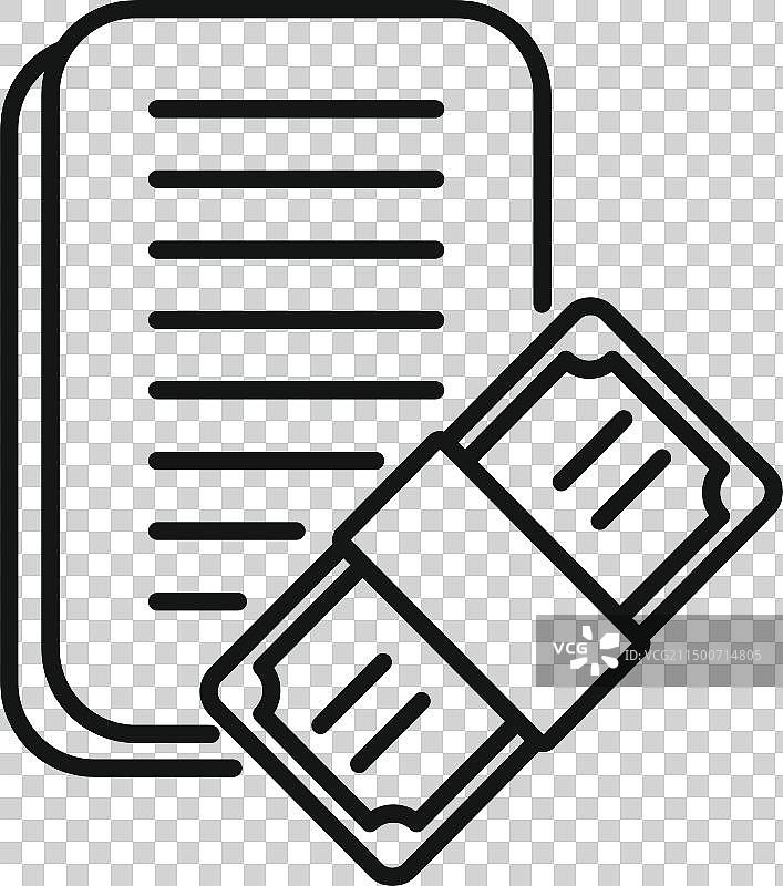 信贷票据图标轮廓图片素材