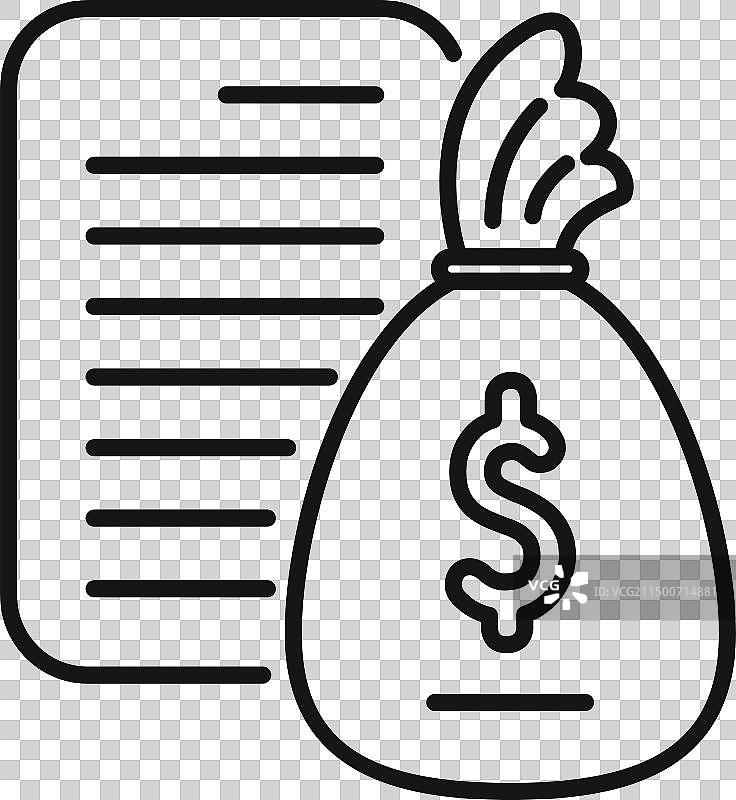 钱袋支持轮廓图标（信贷）图片素材