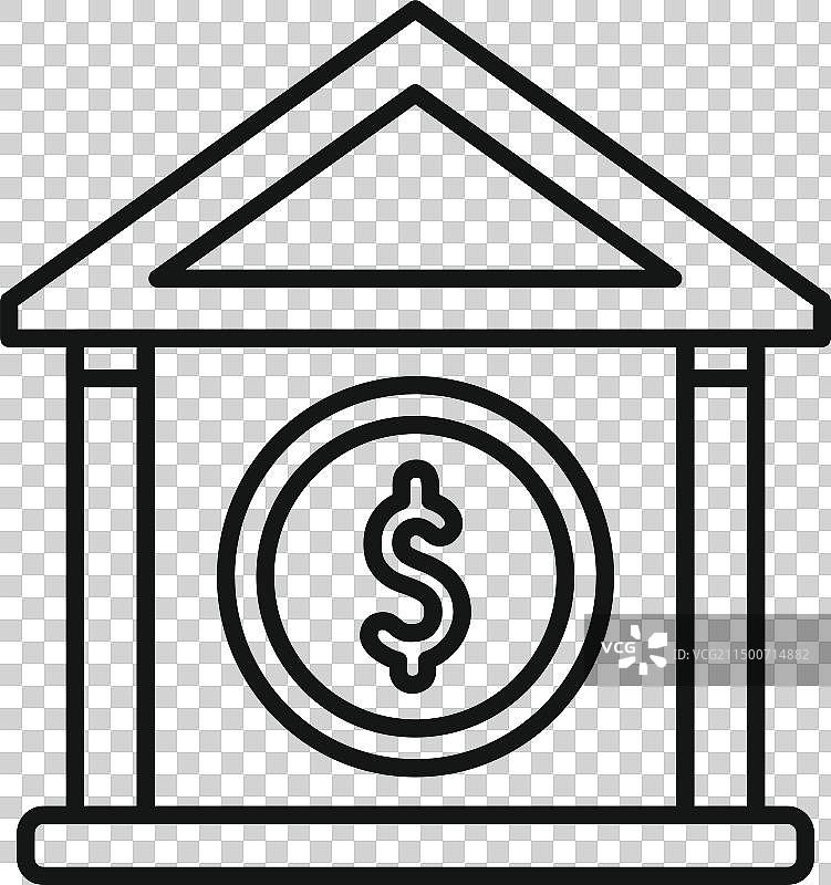 银行大楼货币信贷图标轮廓图片素材