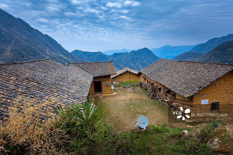 陕西山区老房子图片素材
