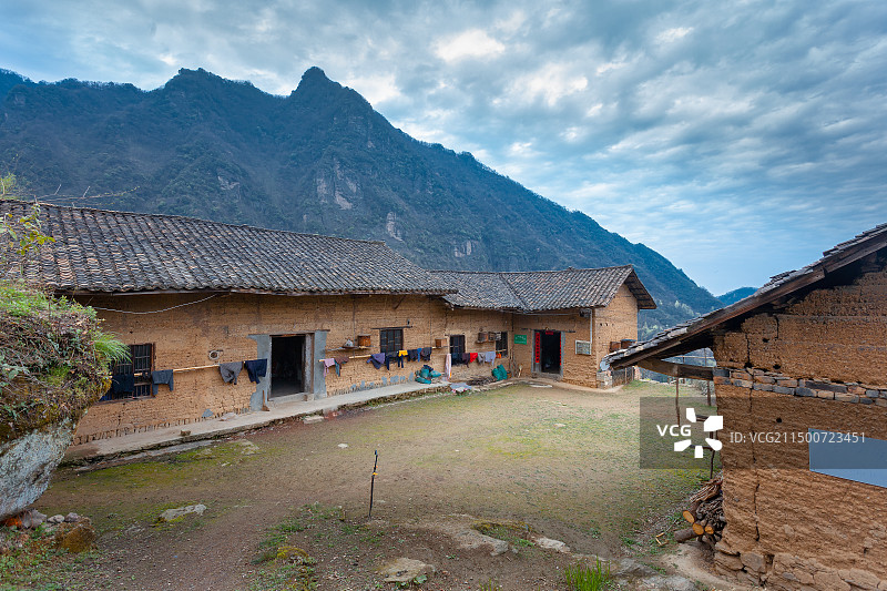 陕西山区老房子图片素材