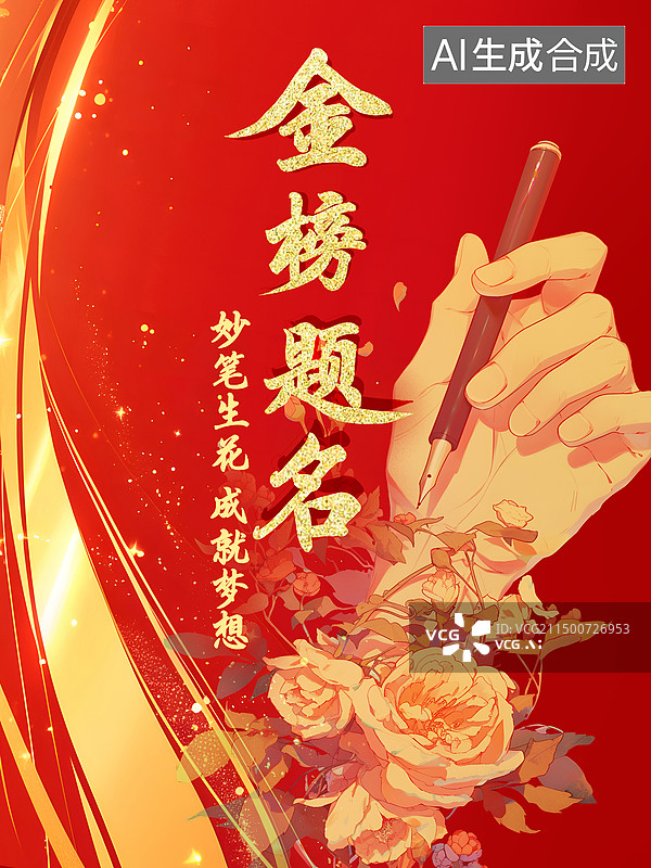 【AI数字艺术】金榜题名图片素材