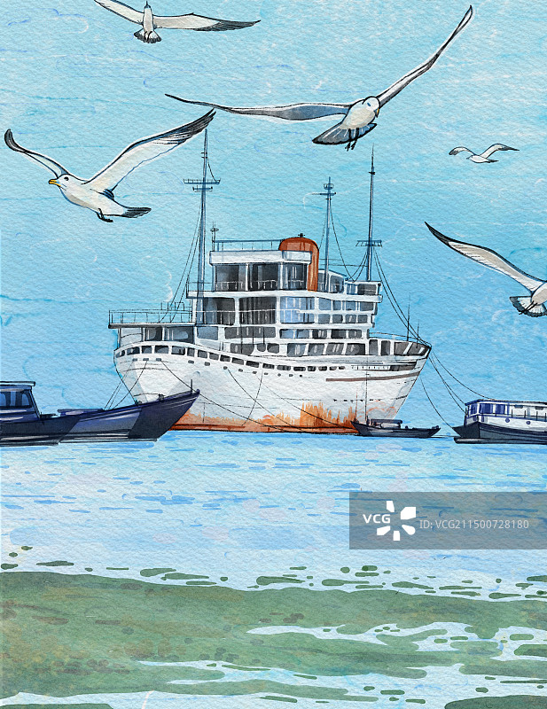 海边的船图片素材