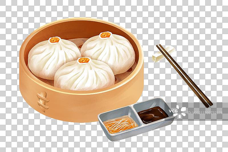 蟹黄汤包插画元素图片素材