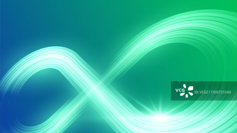 蓝绿色无限大环保插画图片素材