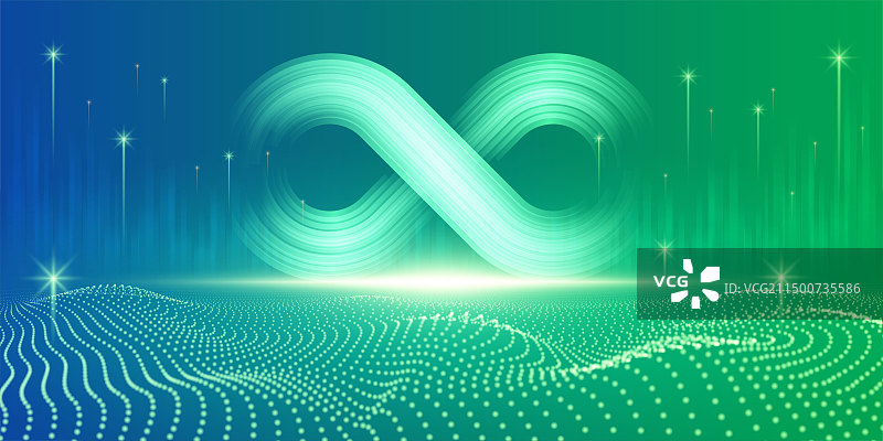 蓝绿色无限大环保插画图片素材