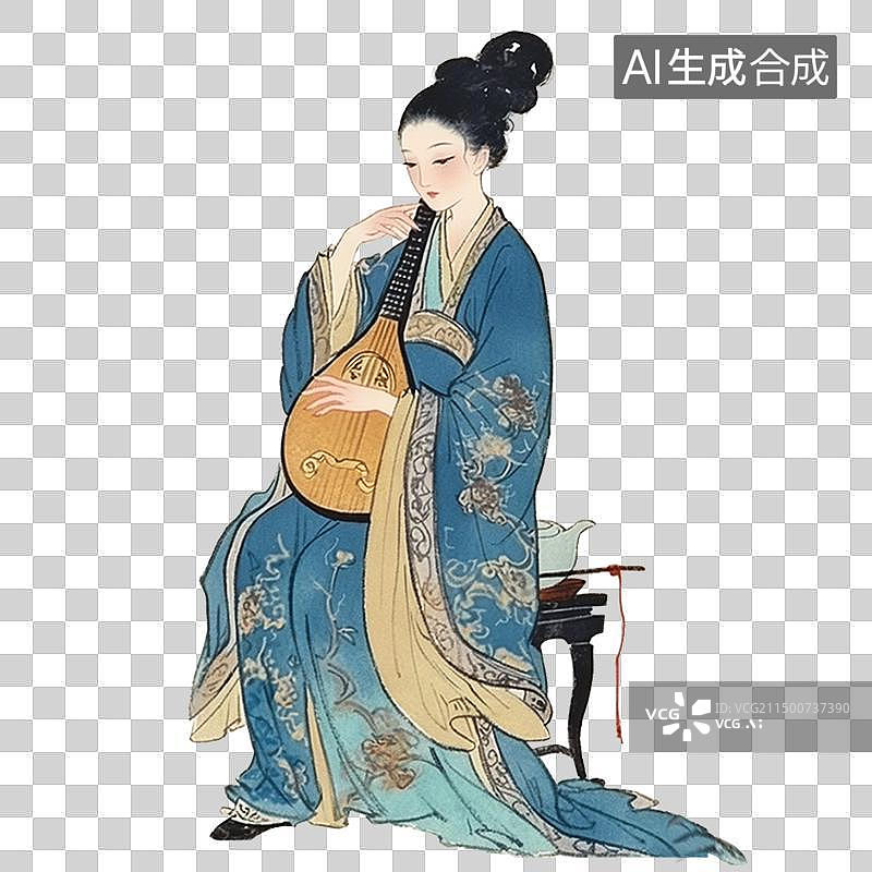 【AI数字艺术】古代人物-唐宋古代女子插画元素图片素材