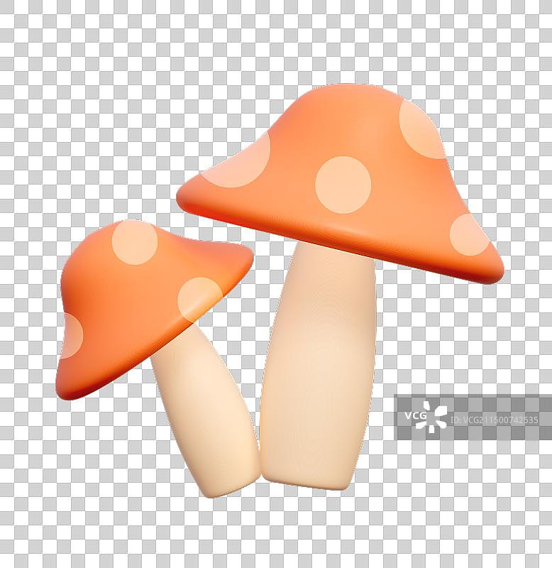 蘑菇3D可爱卡通插画元素图片素材