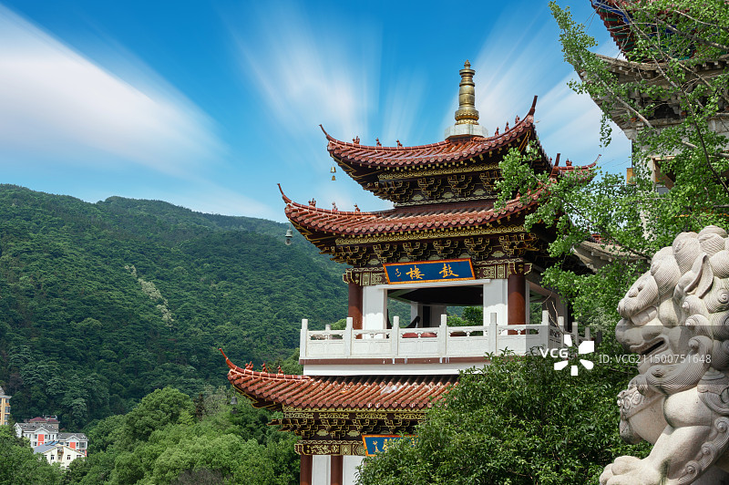 南昌市湾里区翠岩寺的鼓楼图片素材