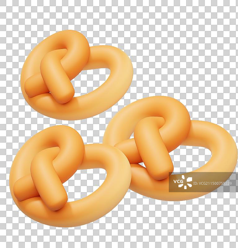 3D可爱卡通椒盐脆饼图片素材