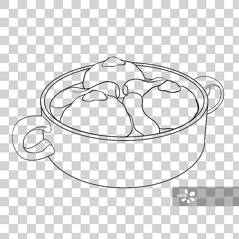 中国传统美食-江苏菜清炖蟹粉狮子头图片素材