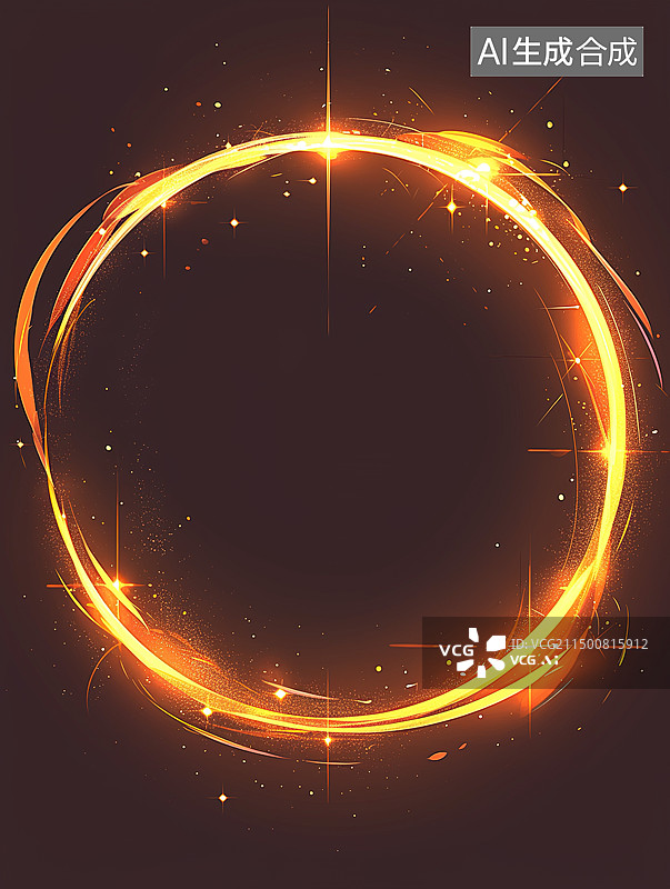 【AI数字艺术】绚烂火圈商业背景图片素材