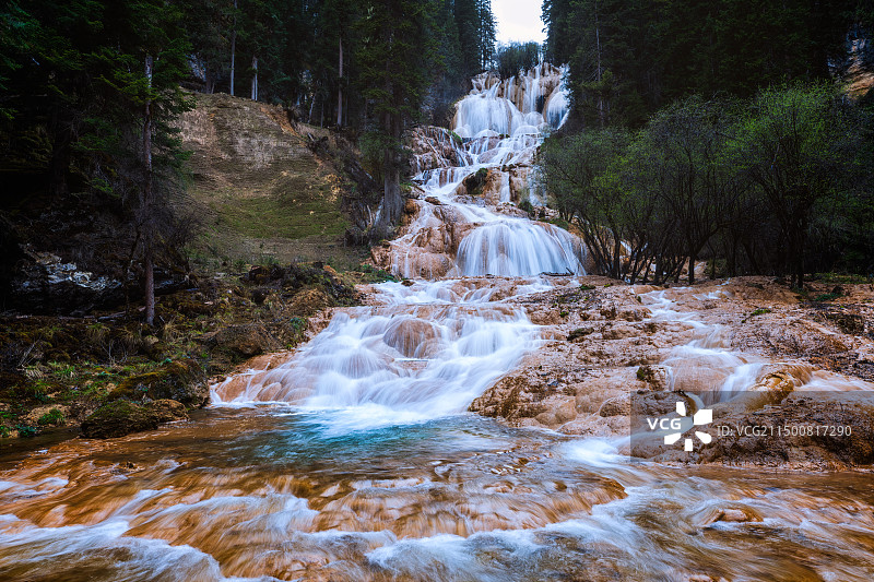 牟尼沟扎嘎瀑布图片素材